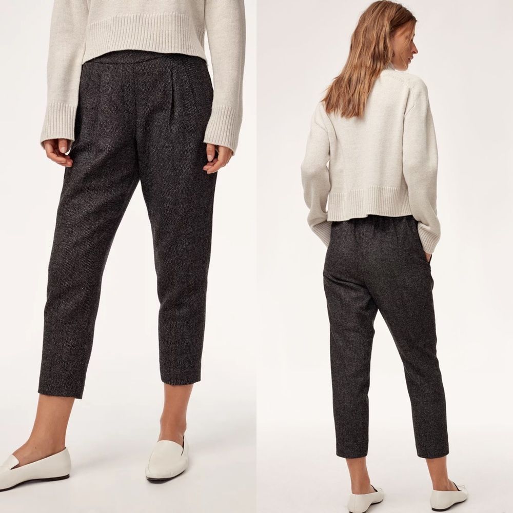 Aritzia Dark Gray Cropped Trousers